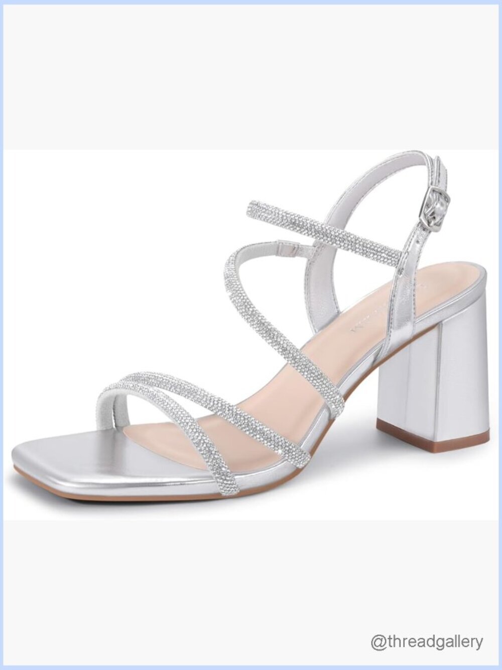 Strappy Open Toe Heeled Sandals Chunky Block Heel Wedding Party